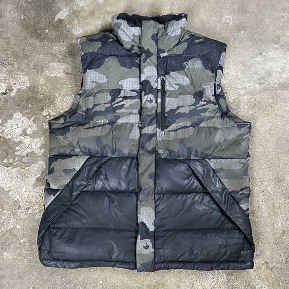 The North Face Other - North Face 550 Puffer Vest Size Large Multicolor Camouflage Pattern Full Zip